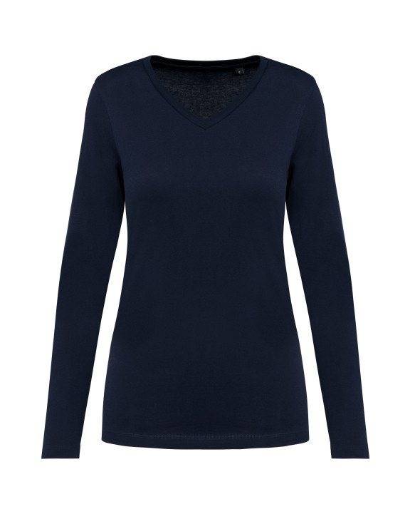 T-Shirts personnalisable KARIBAN T-shirt Supima® col V manches longues femme