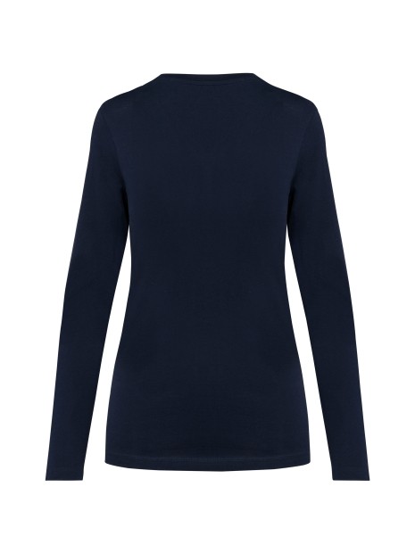 KARIBAN T-shirt Supima® col V manches longues femme /api/colors/058f028c-f565-4146-9cba-11f5b0ade7a7 personnalisable