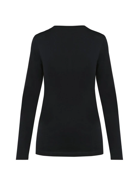 KARIBAN T-shirt Supima® col V manches longues femme /api/colors/b9fdad4a-5e94-45cb-8c03-c08b349b28c3 personnalisable