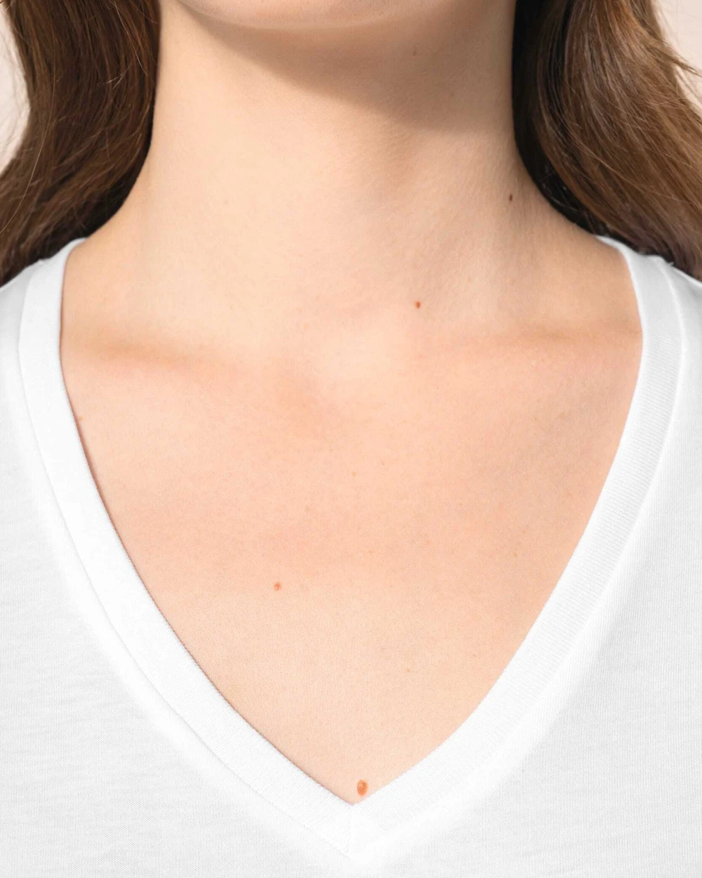 T-shirts KARIBAN Supima® dames-T-shirt V-hals lange mouwen voor bedrukking &amp; borduring