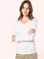 T-Shirts à personnaliser KARIBAN T-shirt Supima® col V manches longues femme 
