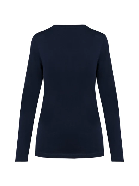 KARIBAN T-shirt Supima® col V manches longues femme /api/colors/058f028c-f565-4146-9cba-11f5b0ade7a7 personnalisable