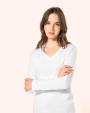 T-Shirts personnalisable Kariban T-shirt Supima® col V manches longues femme
