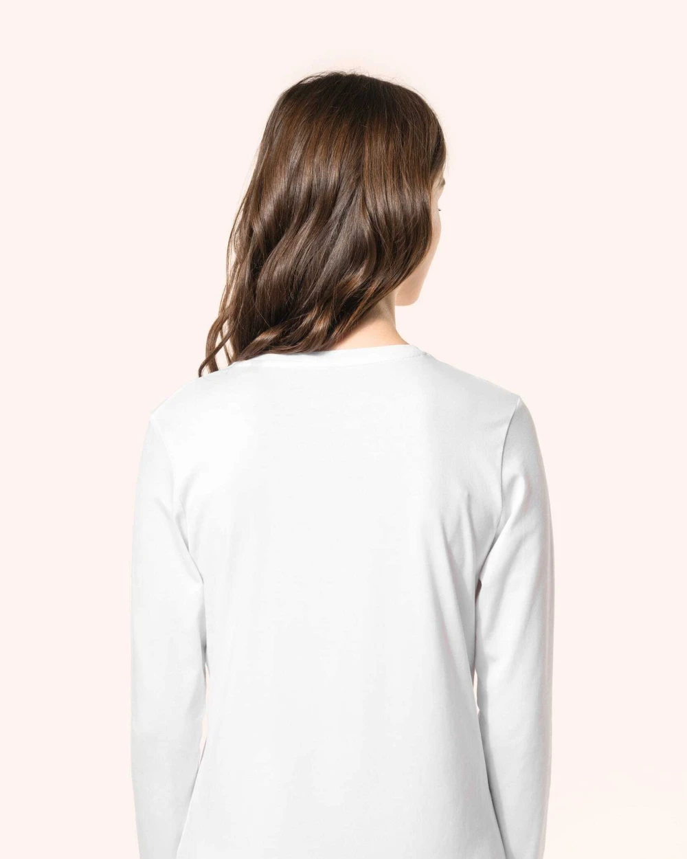 T-shirts KARIBAN Supima® dames-T-shirt V-hals lange mouwen voor bedrukking &amp; borduring