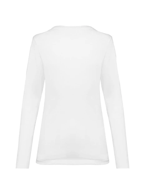 KARIBAN T-shirt Supima® col V manches longues femme /api/colors/7a92cd2d-10d2-40b4-928b-296bb7487506 personnalisable