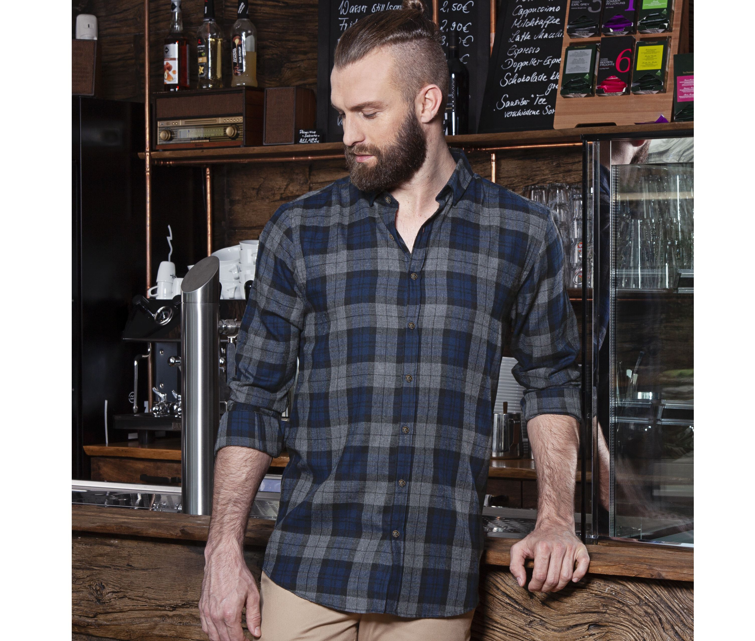 KARLOWSKY Men's Checked Shirt Urban-Style Hemden personalisierbar