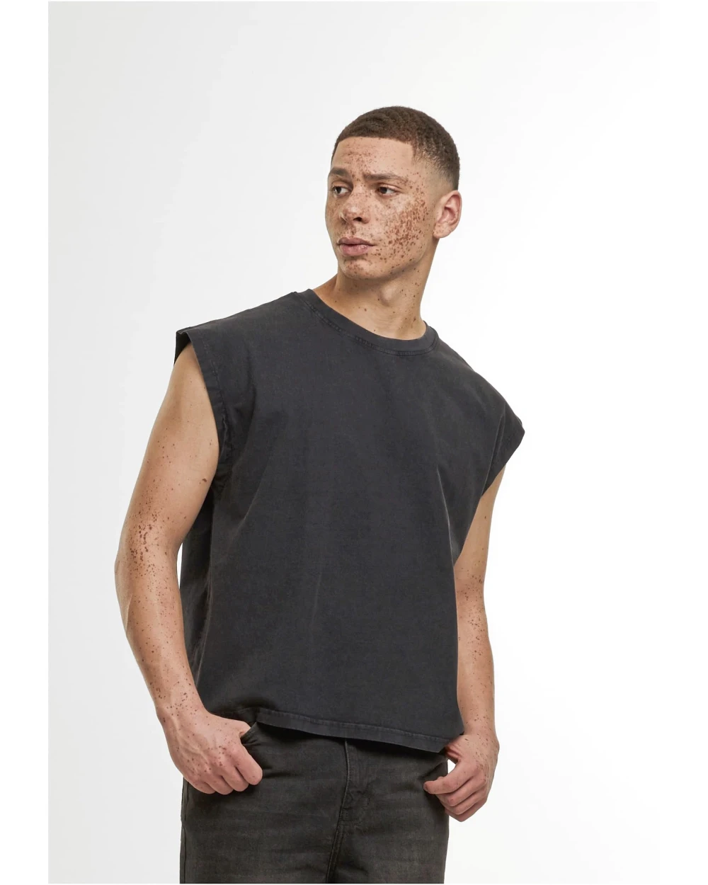 BUILD YOUR BRAND VINTAGE CROPPED HEAVY SLEEVELESS TEE T-Shirts personalisierbar