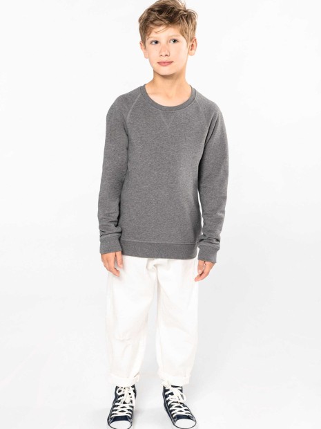 Sweat-shirts à personnaliser KARIBAN Sweat-shirt Bio manches raglan enfant 