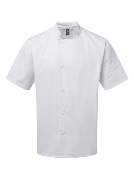 PREMIER Veste chef cuisinier manches courtes "Essential" /api/colors/7a92cd2d-10d2-40b4-928b-296bb7487506 personnalisable