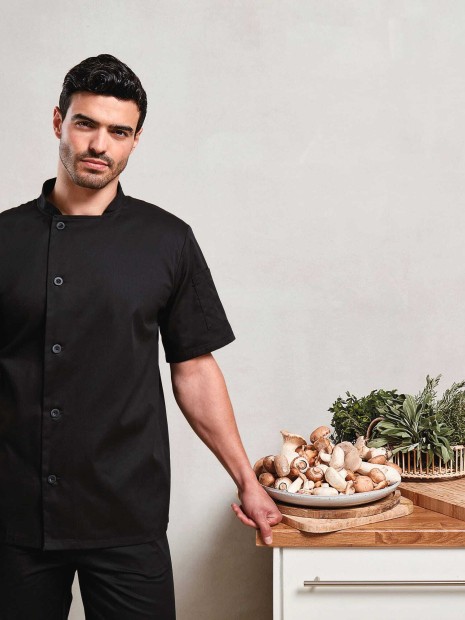 Vestes à personnaliser PREMIER Veste chef cuisinier manches courtes "Essential" 