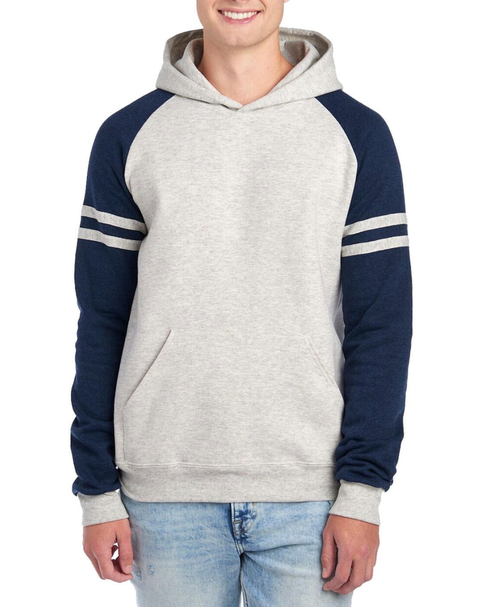 Sweat-shirts personnalisable JERZEES NuBlend Varsity Colour-Block Hooded Sweatshirt