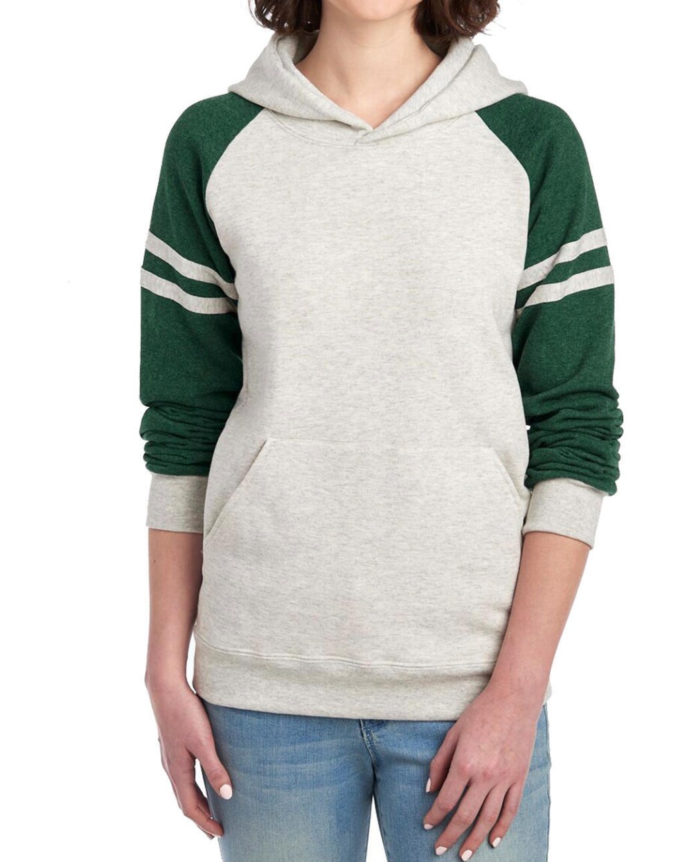 Sweat-shirts personnalisable JERZEES NuBlend Varsity Colour-Block Hooded Sweatshirt