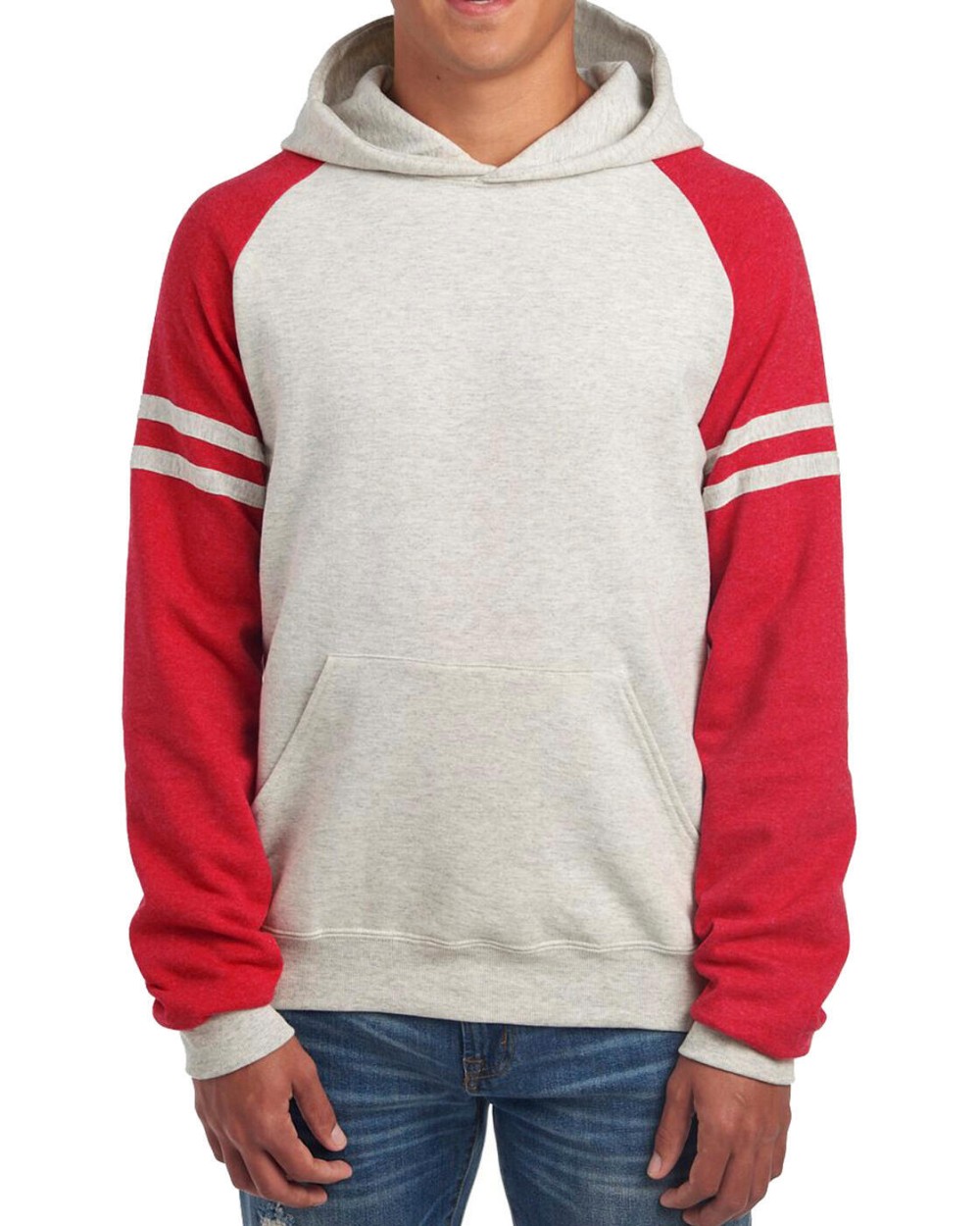 Sweat-shirts personnalisable JERZEES NuBlend Varsity Colour-Block Hooded Sweatshirt
