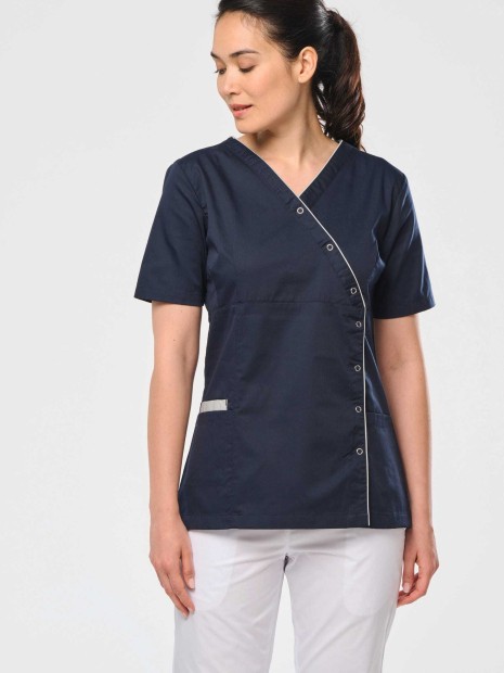 Tabliers à personnaliser WK. DESIGNED TO WORK Blouse polycoton avec boutons-pression femme 