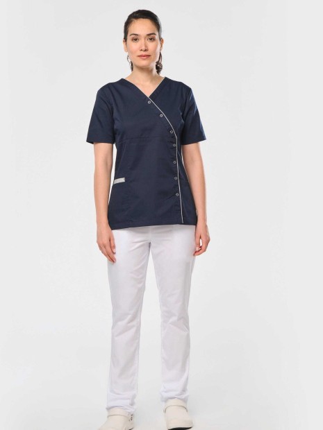 Tabliers à personnaliser WK. DESIGNED TO WORK Blouse polycoton avec boutons-pression femme 