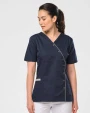 Schorten WK. DESIGNED TO WORK Damesblouse van polykatoen met drukknopen voor bedrukking &amp; borduring