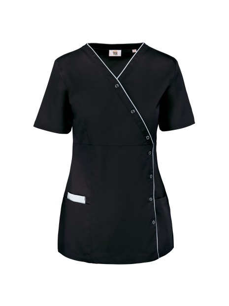 WK. DESIGNED TO WORK Blouse polycoton avec boutons-pression femme /api/colors/b9fdad4a-5e94-45cb-8c03-c08b349b28c3 personnalisable