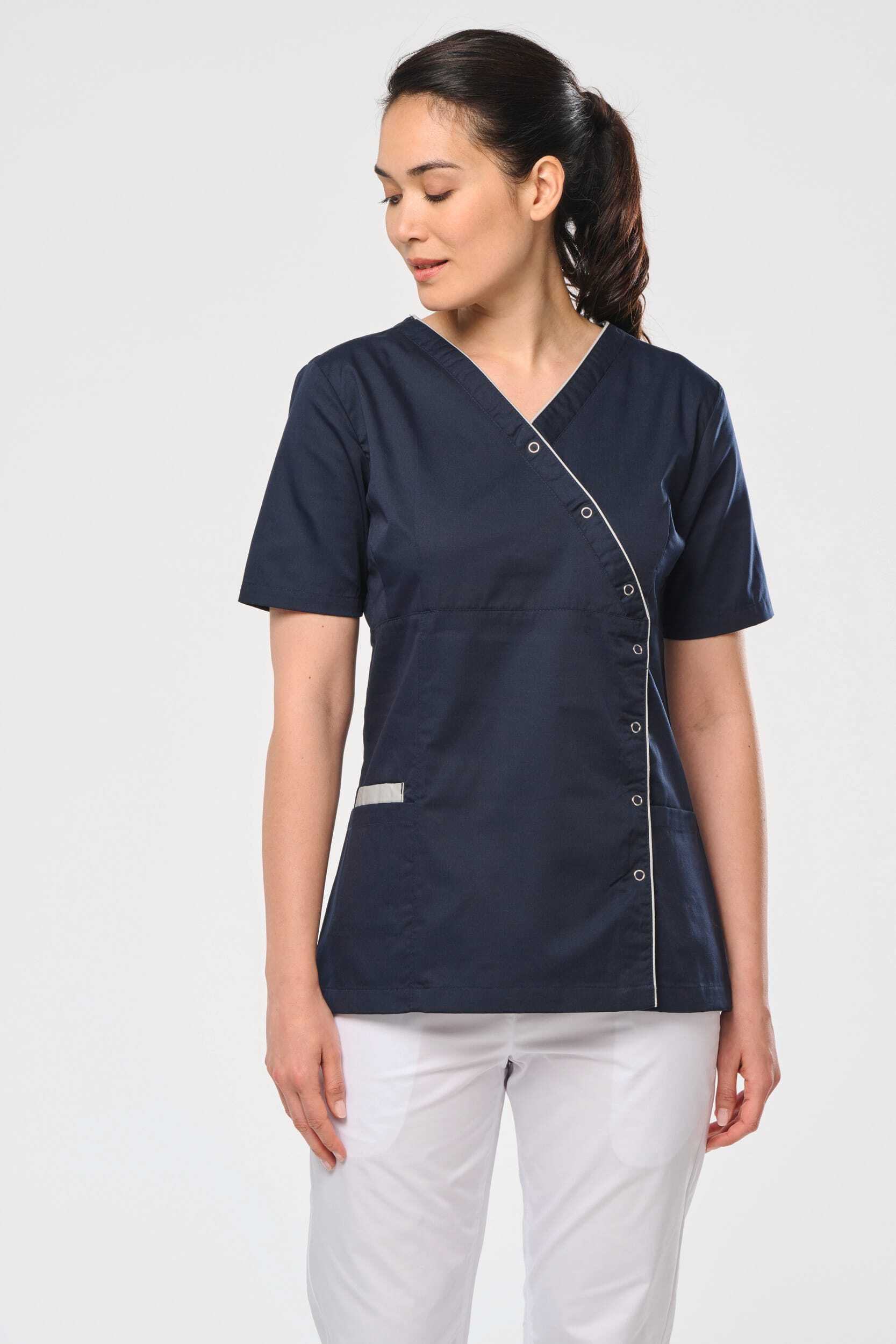 Tabliers personnalisable WK. DESIGNED TO WORK Blouse polycoton avec boutons-pression femme