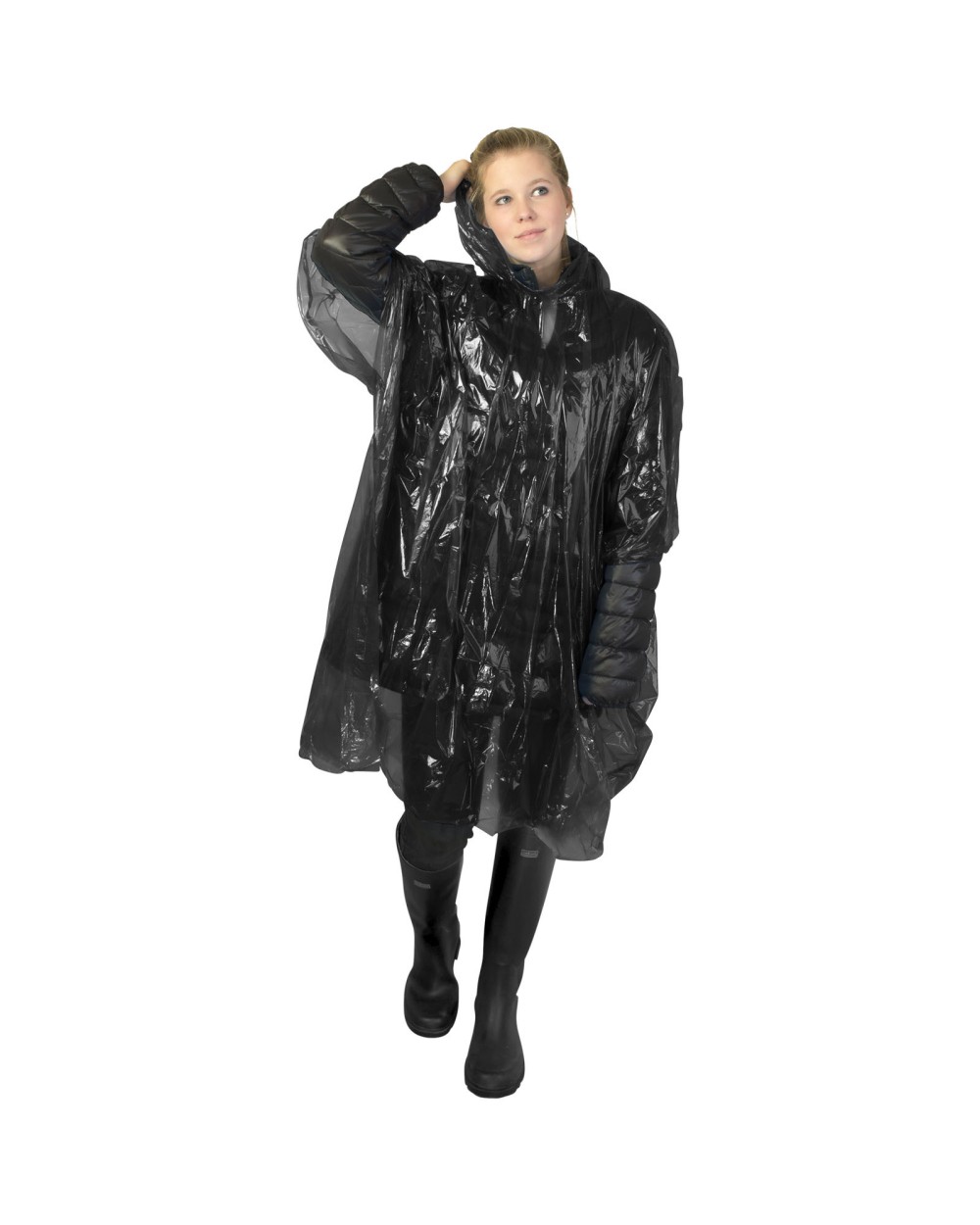 Jassen 4DO Ziva wegwerp regenponcho met opbergtasje voor bedrukking &amp; borduring