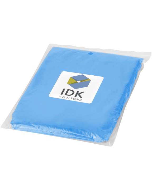 Jassen 4DO Ziva wegwerp regenponcho met opbergtasje voor bedrukking &amp; borduring