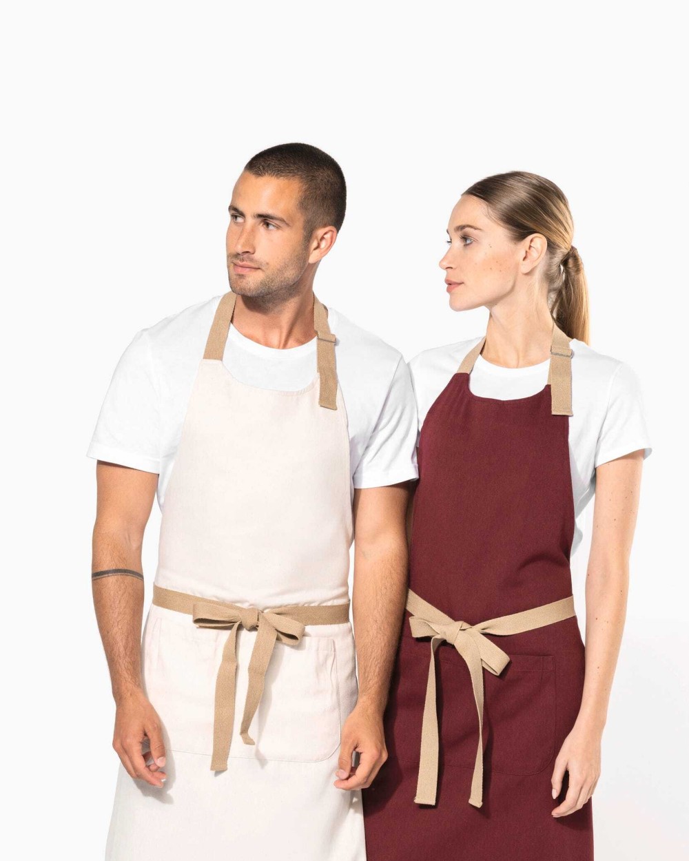 Schorten KARIBAN Ecologisch unisex schort voor bedrukking &amp; borduring