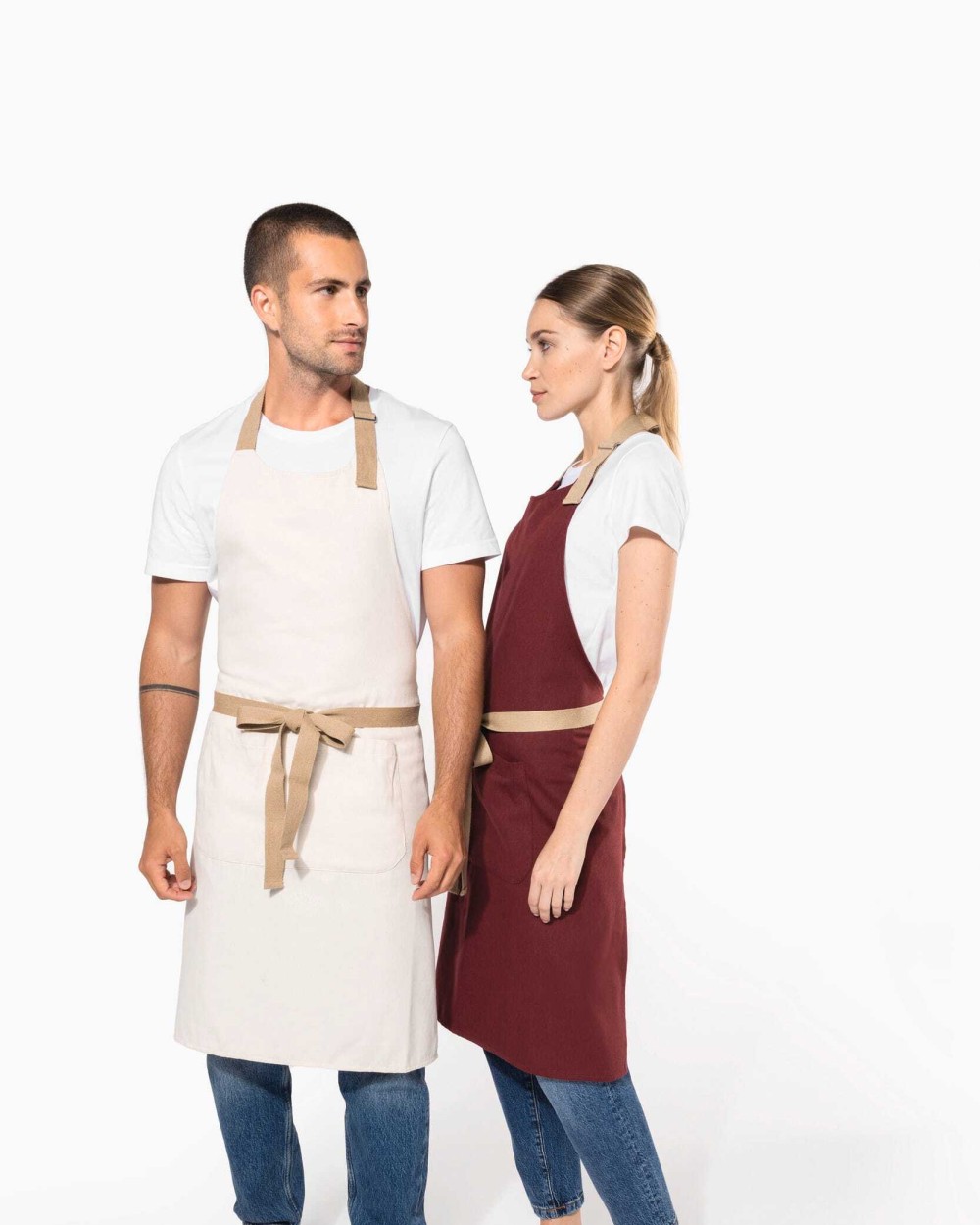 Schorten KARIBAN Ecologisch unisex schort voor bedrukking &amp; borduring