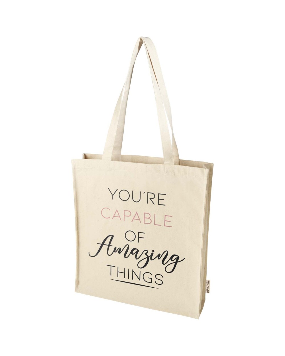 Tote bags personnalisable 4DO Sac shopping à soufflets Florida certifié GRS 270 g/m² 14L