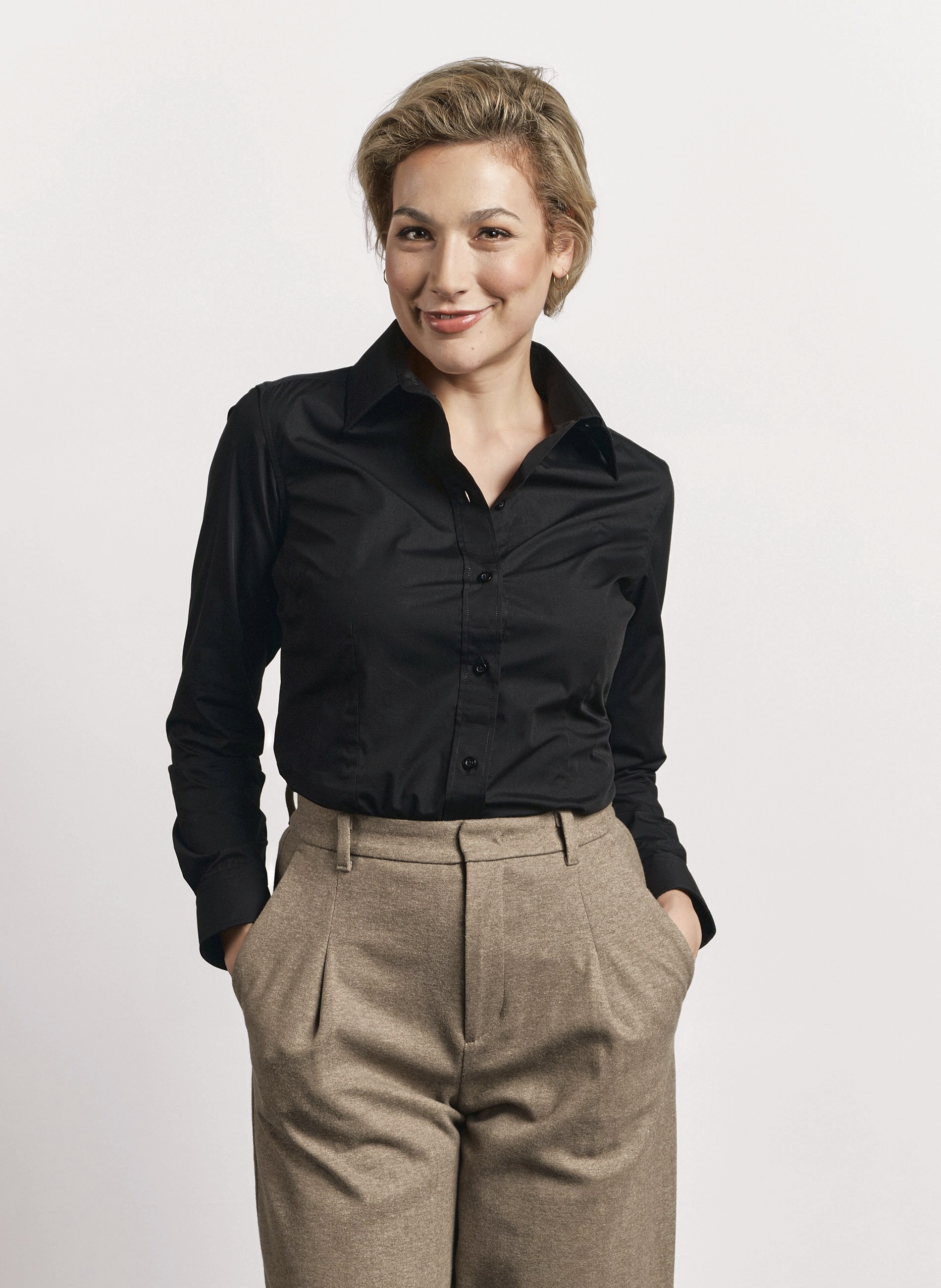 Chemises personnalisable PROMODORO Women`s Poplin Shirt Long Sleeve