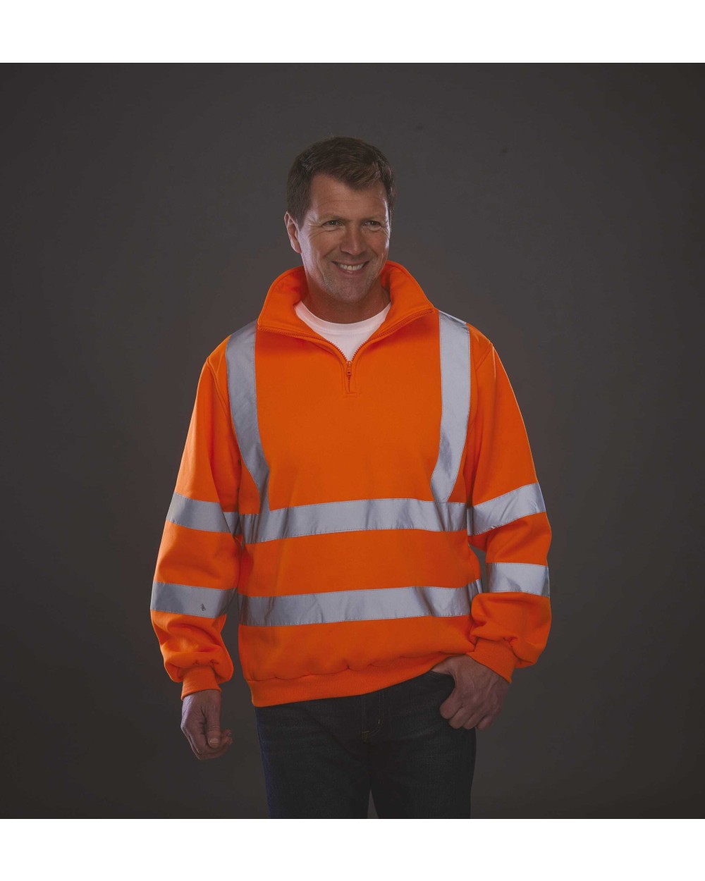 Sweat-shirts personnalisable YOKO Sweat-shirt 1/4 zip haute visibilité