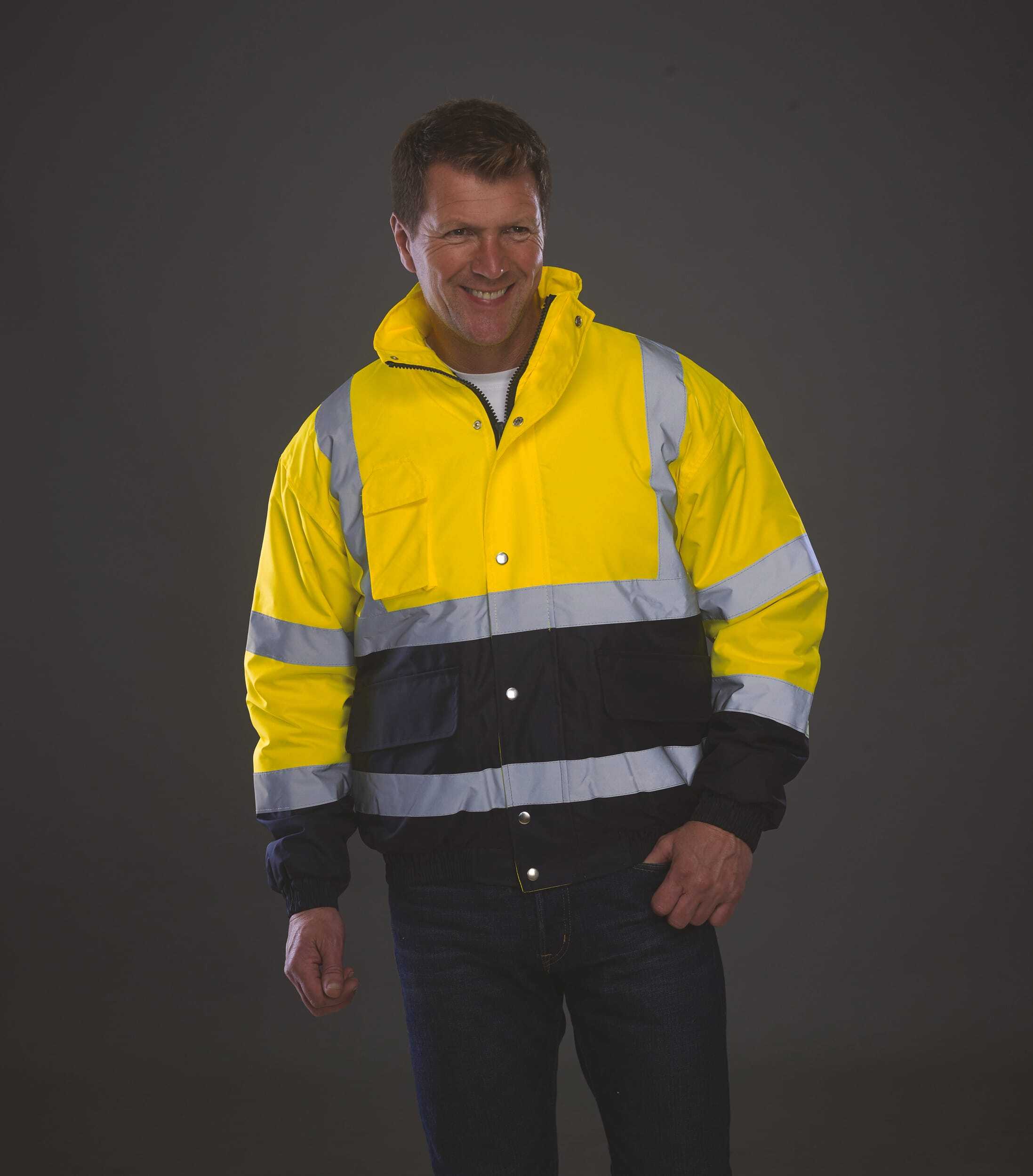 Jassen YOKO 2-kleurig veiligheids bomberjack voor bedrukking &amp; borduring