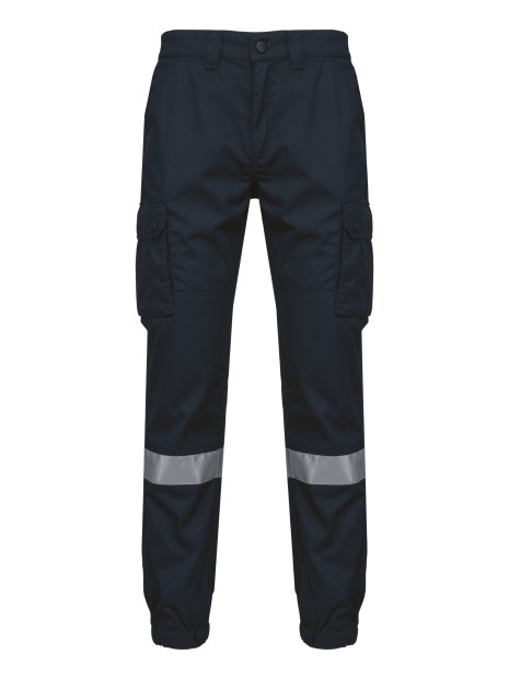 WK. DESIGNED TO WORK Pantalon cargo unisexe avec bas élastiqué et bande réfléchissante /api/colors/b68891a9-1d28-4f7a-8deb-775c45027afd personnalisable