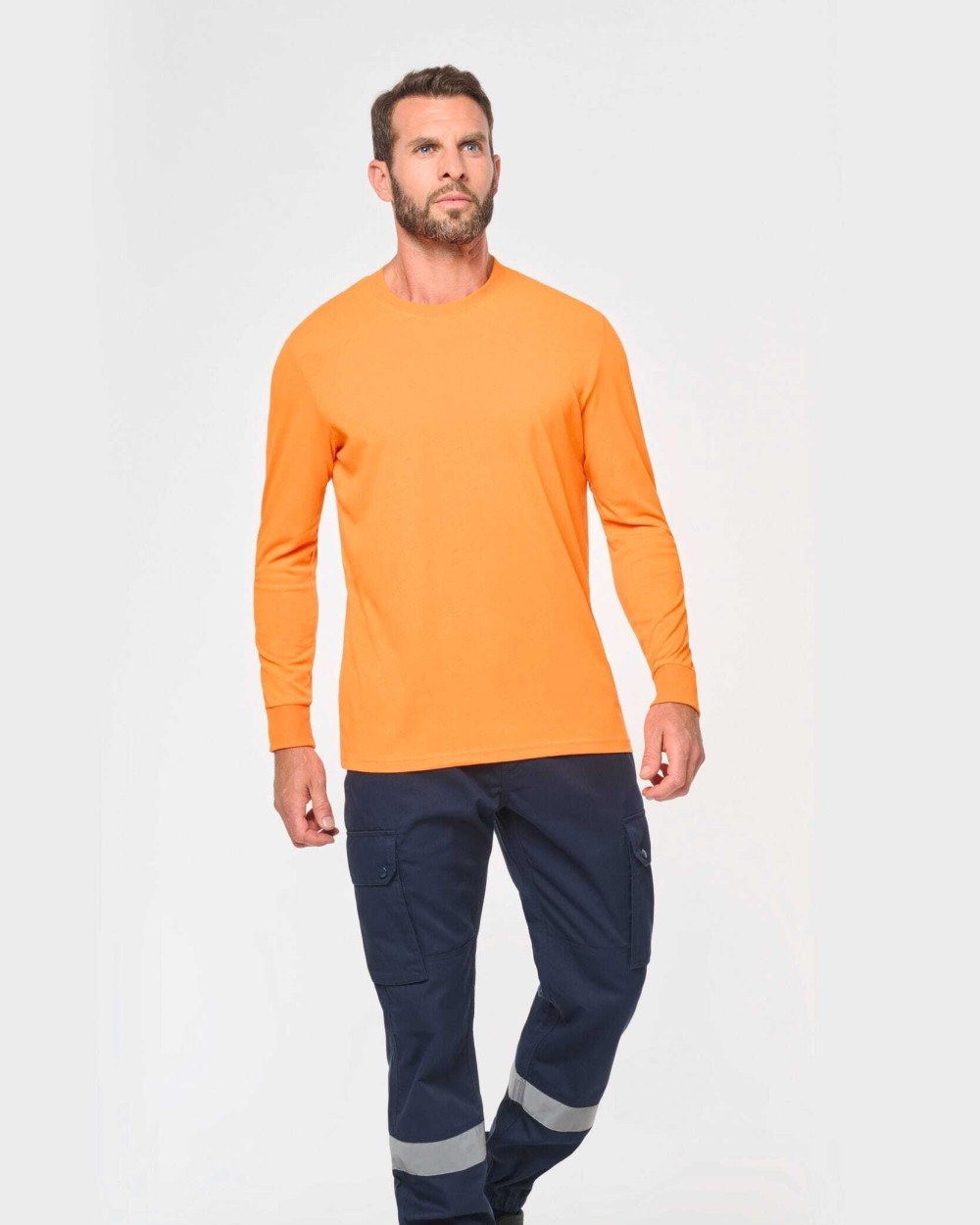 WK. DESIGNED TO WORK Unisex-Cargo-Hose mit elastischem Saum und reflektierendem Streifen Hosen personalisierbar