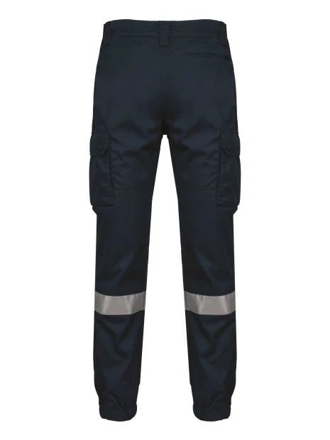 WK. DESIGNED TO WORK Pantalon cargo unisexe avec bas élastiqué et bande réfléchissante /api/colors/b68891a9-1d28-4f7a-8deb-775c45027afd personnalisable