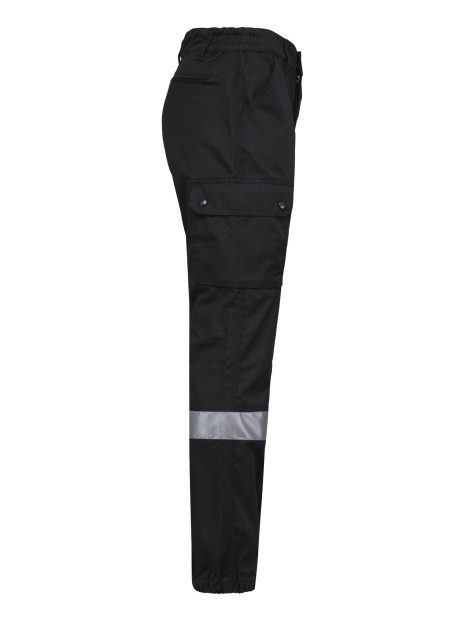 WK. DESIGNED TO WORK Pantalon cargo unisexe avec bas élastiqué et bande réfléchissante /api/colors/b9fdad4a-5e94-45cb-8c03-c08b349b28c3 personnalisable
