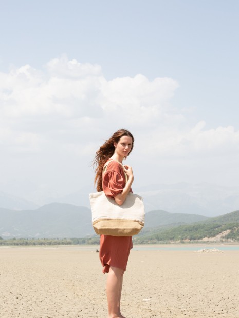 Sacs & Bagagerie à personnaliser KIMOOD Sac de shopping fourre-tout esprit rustique 