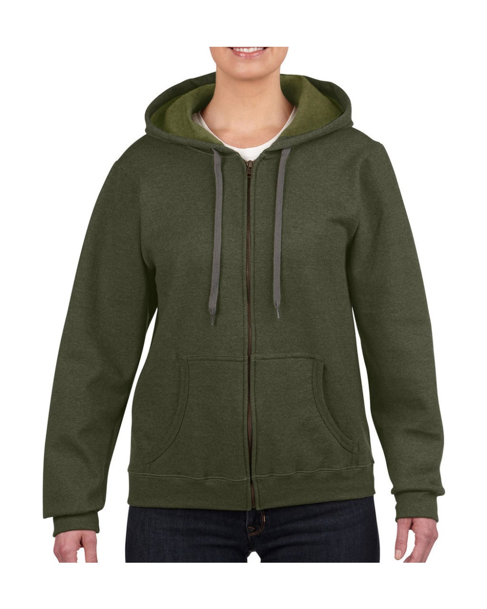 Sweaters & hoodies GILDAN Vintage Ladies' Full Zip Hooded Sweat voor bedrukking &amp; borduring