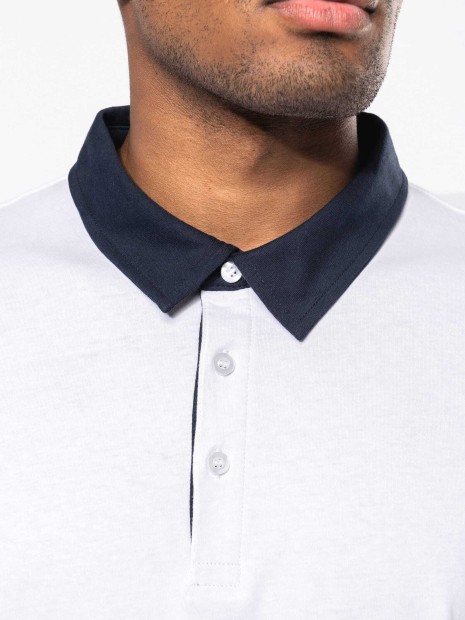 Polos à personnaliser KARIBAN Polo jersey bicolore homme 