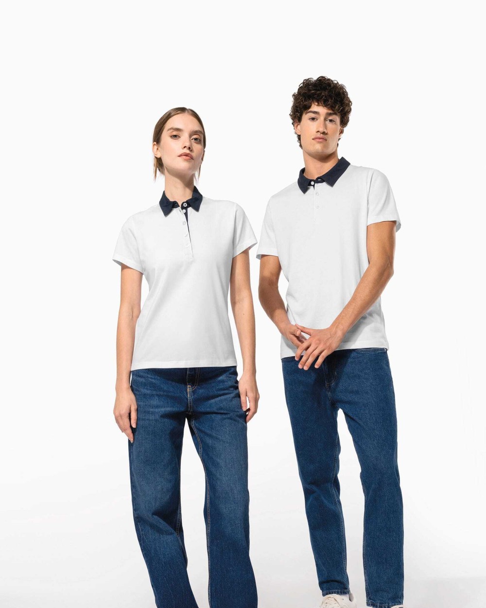 KARIBAN Zweifarbiges Jersey-Polohemd für Herren Poloshirts personalisierbar