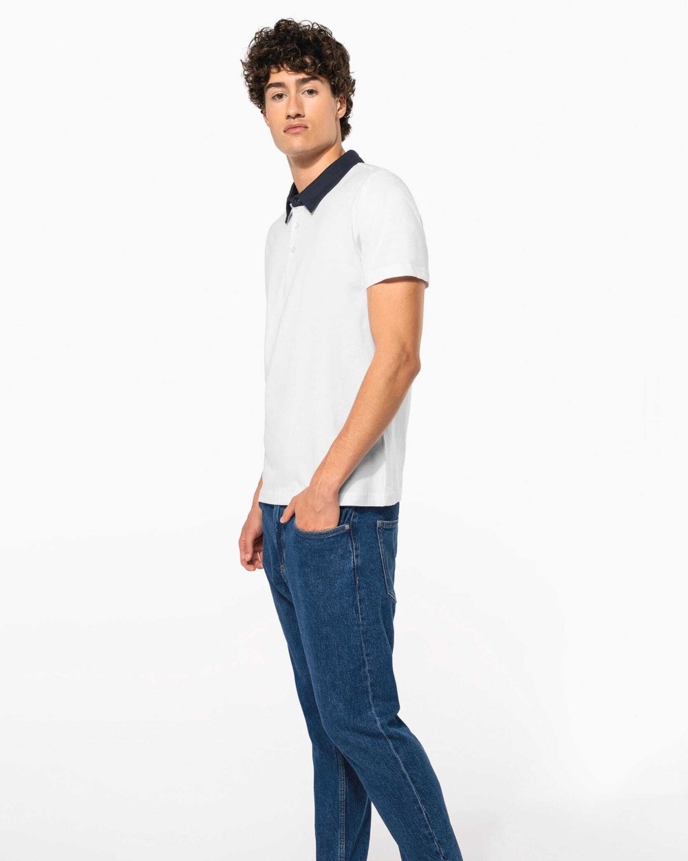 KARIBAN Zweifarbiges Jersey-Polohemd für Herren Poloshirts personalisierbar