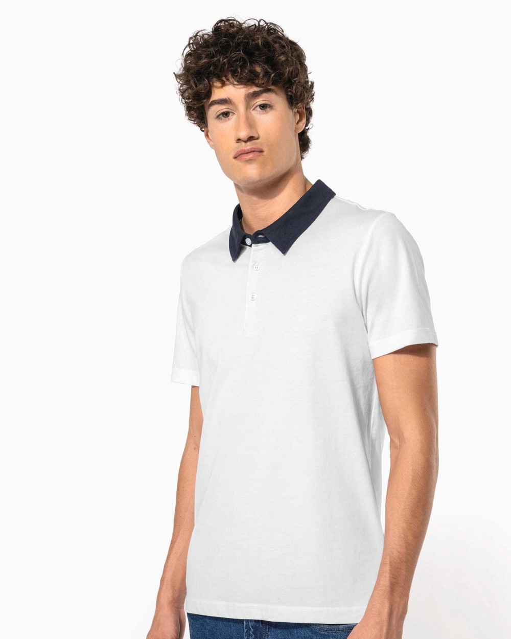 KARIBAN Zweifarbiges Jersey-Polohemd für Herren Poloshirts personalisierbar