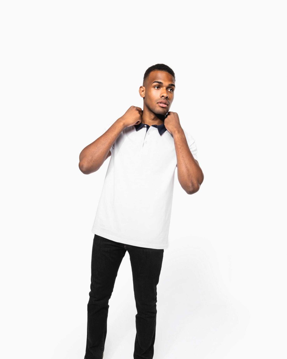 Polos personnalisable KARIBAN Polo jersey bicolore homme
