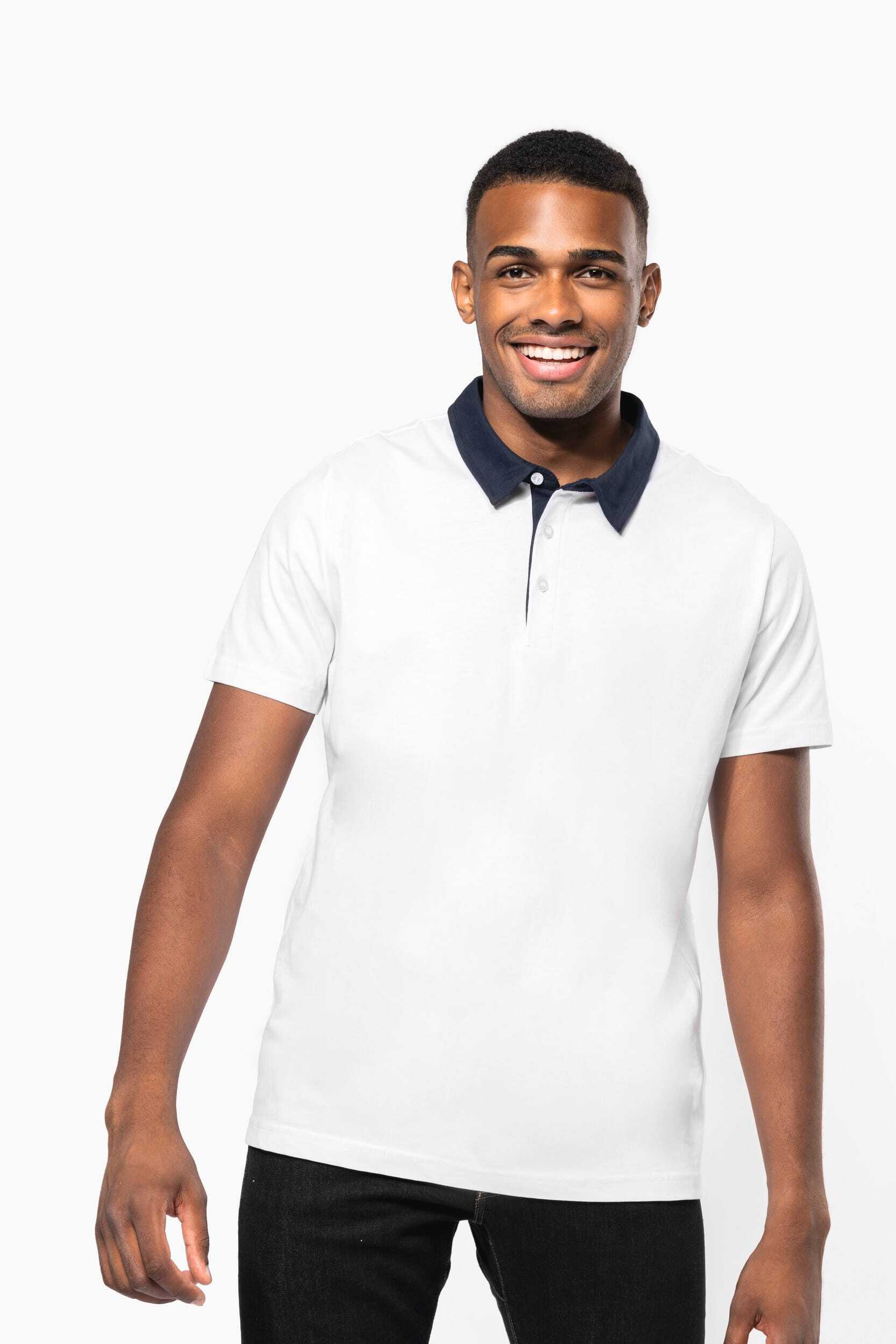 Polos personnalisable KARIBAN Polo jersey bicolore homme