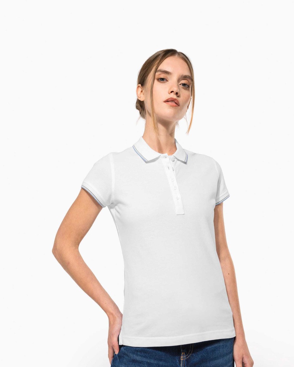 KARIBAN Damen Piqué Poloshirt Kurzarm Poloshirts personalisierbar