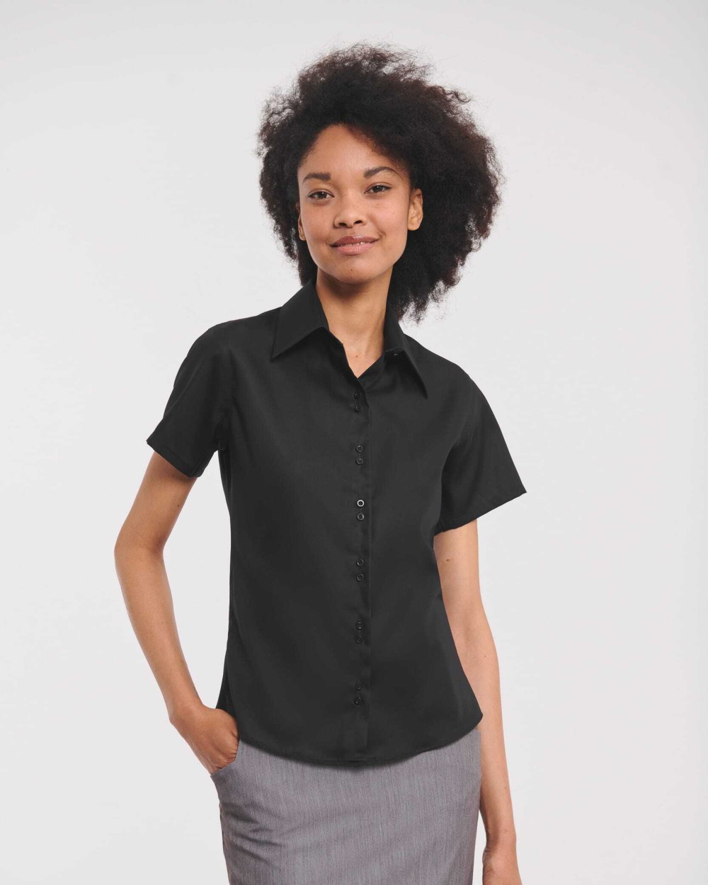 Hemden RUSSELL Ladies' Short Sleeve Ultimate Non-iron Shirt voor bedrukking &amp; borduring