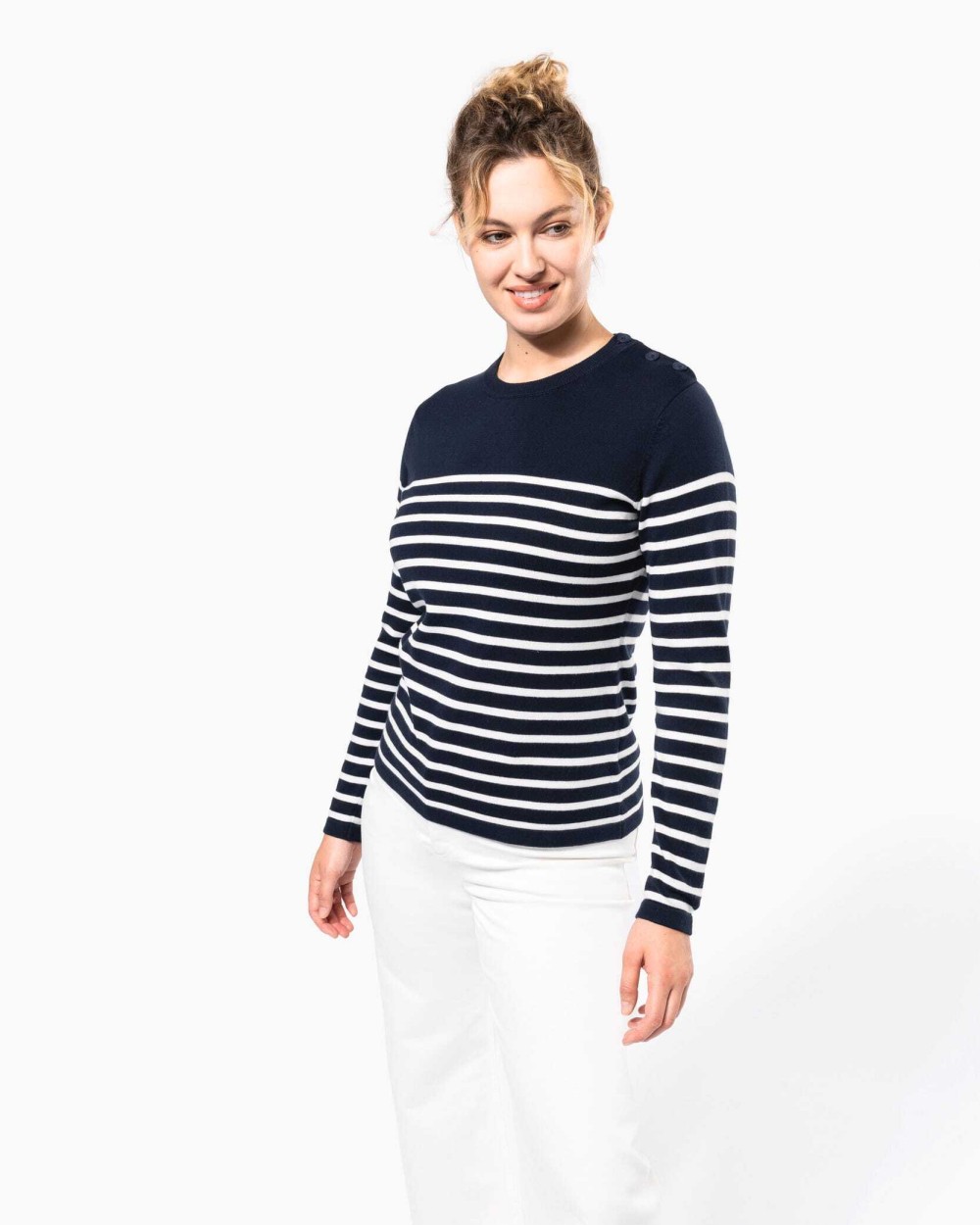 KARIBAN Damenpullover im Marine-Stil Pullovers personalisierbar