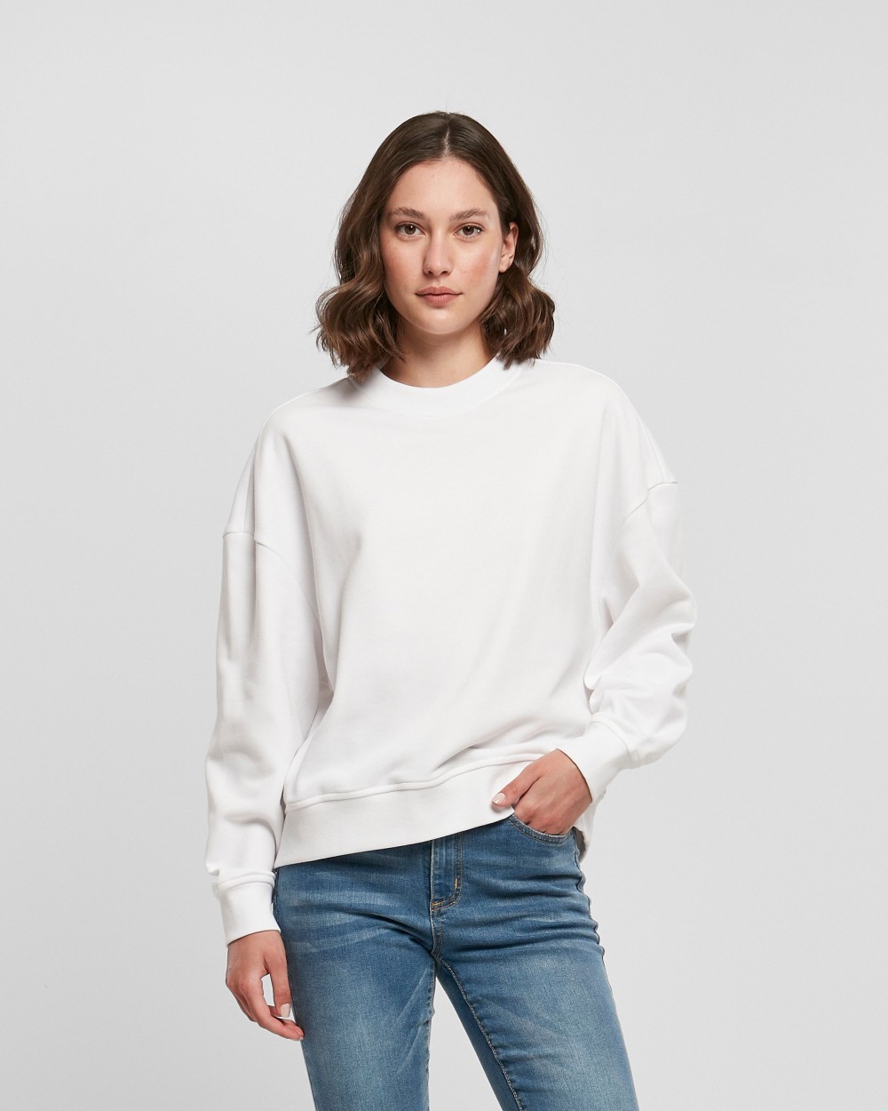 BUILD YOUR BRAND LADIES OVERSIZED CREWNECK Sweatshirts personalisierbar