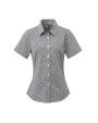 PREMIER Ladies Microcheck (Gingham) Short Sleeve Shirt Cotton Hemden personalisierbar