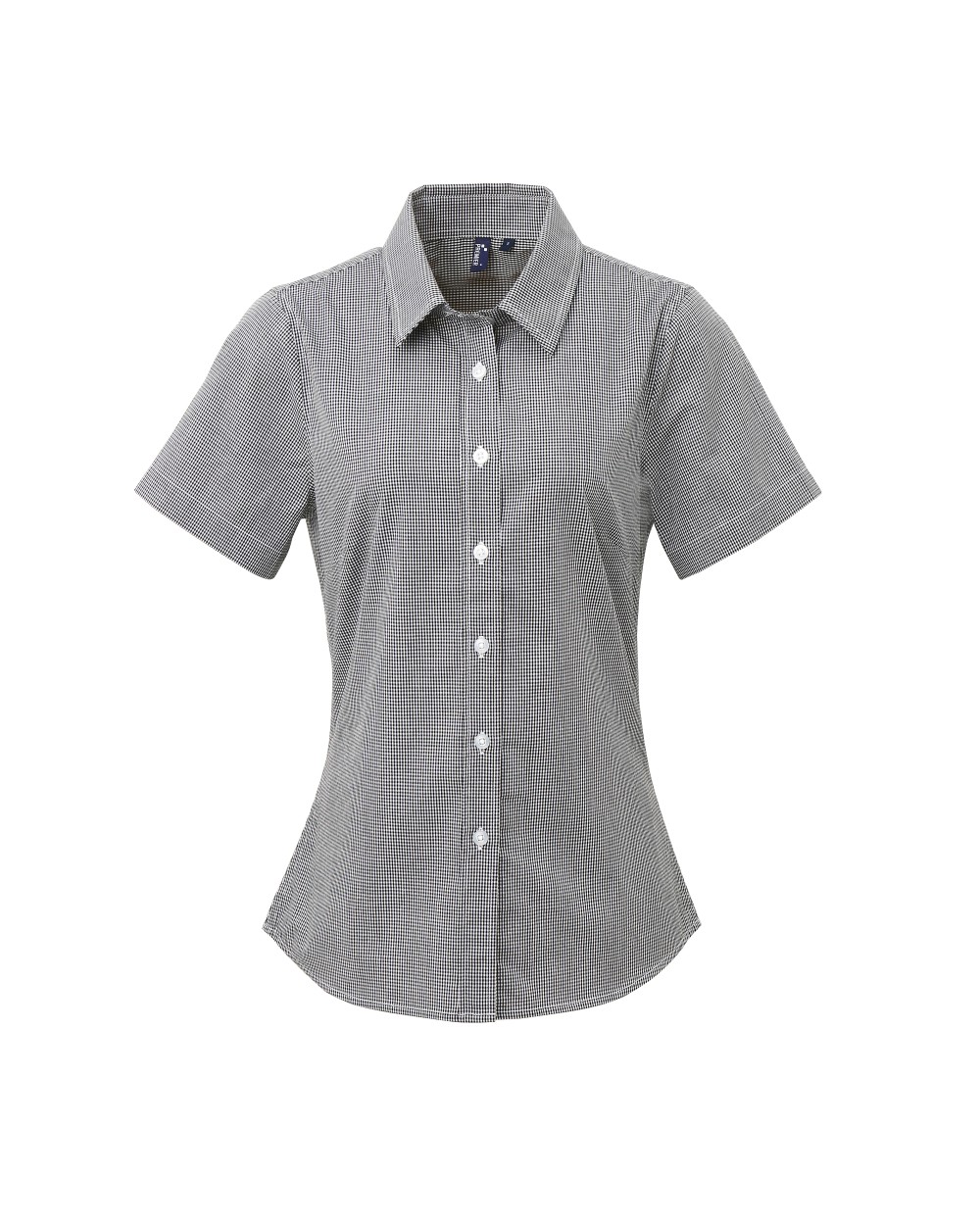 Hemden PREMIER Ladies` Microcheck (Gingham) Short Sleeve Cotton Shirt voor bedrukking &amp; borduring