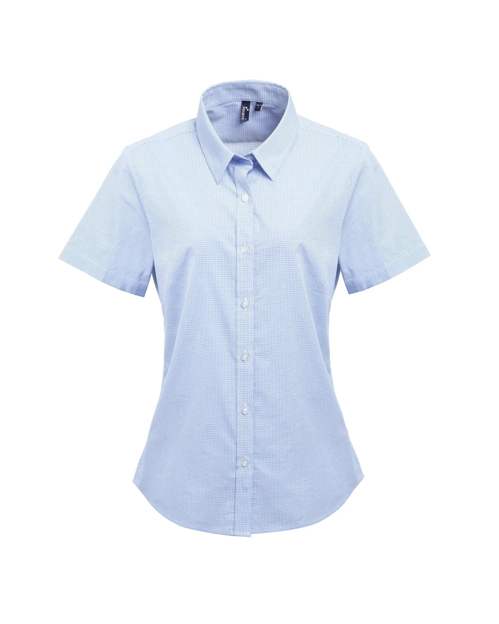 Chemises personnalisable PREMIER Ladies Microcheck (Gingham) Short Sleeve Shirt Cotton