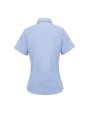 Hemden PREMIER Ladies` Microcheck (Gingham) Short Sleeve Cotton Shirt voor bedrukking &amp; borduring